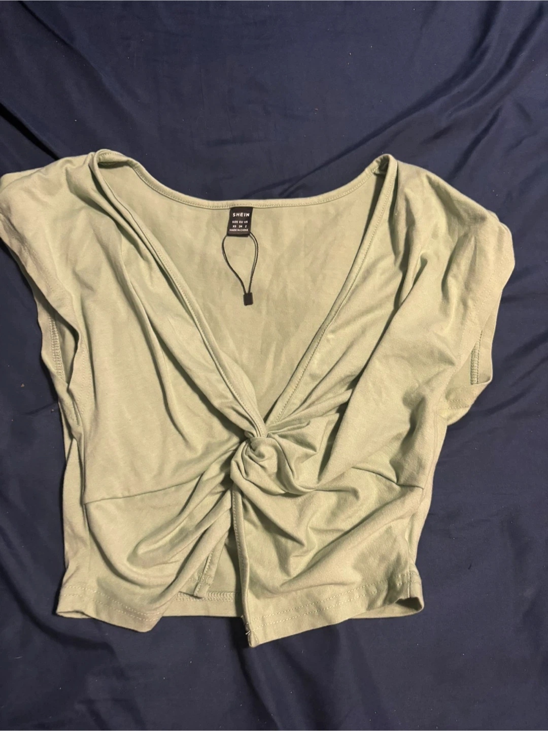 SHEIN Green Twist Front Top - Size XS
