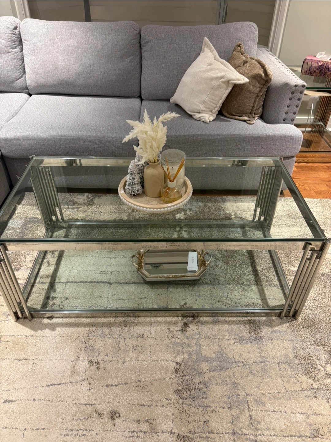 Glass and Chrome Coffee Table - photo 3