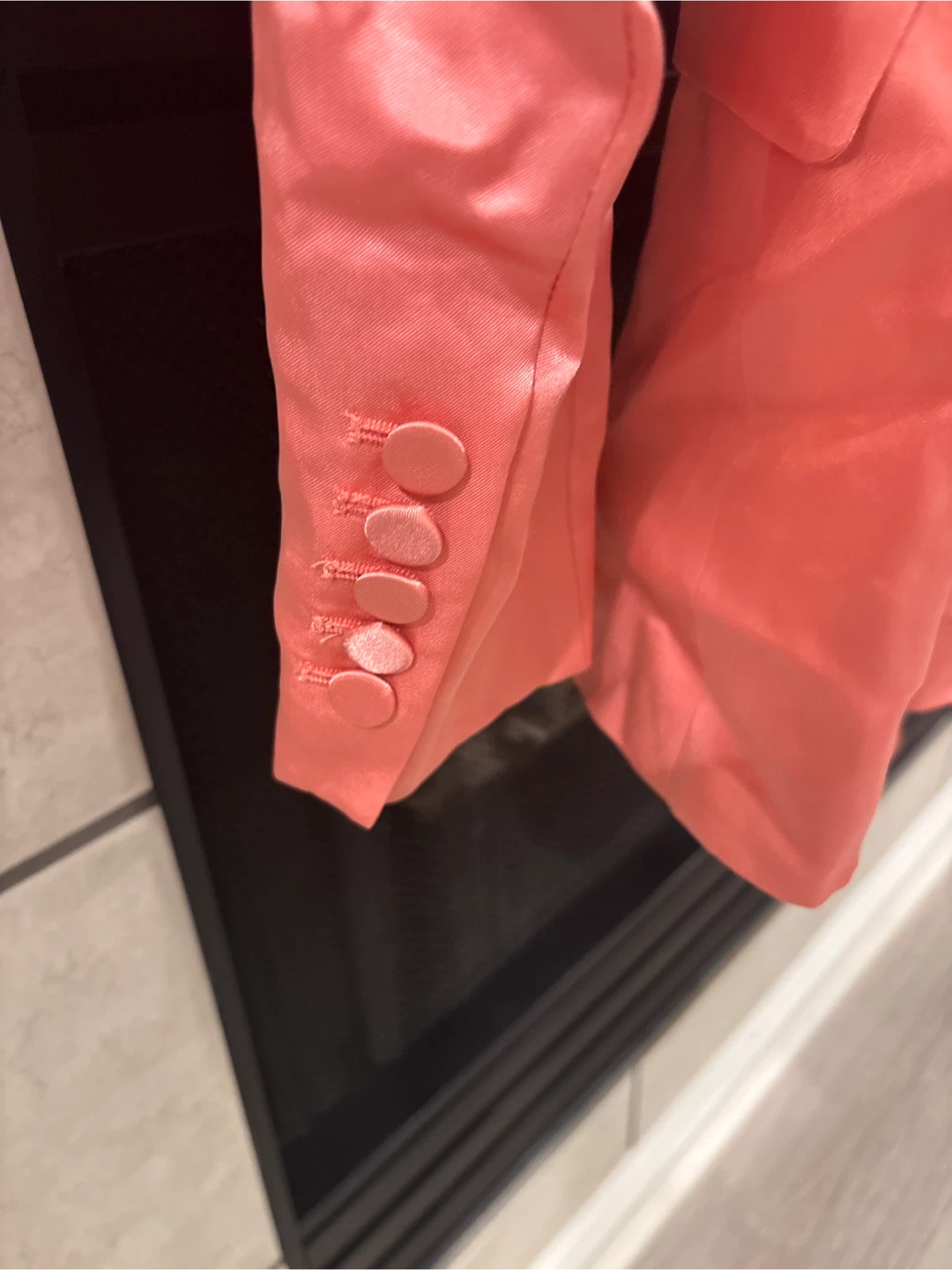 Zara Coral Satin Blazer with Belt size Medium - photo 3