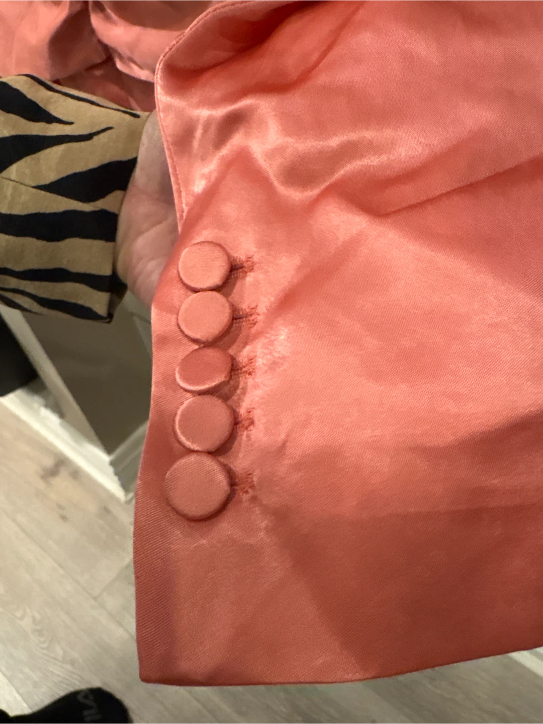 Zara Coral Satin Blazer with Belt size Medium - photo 5