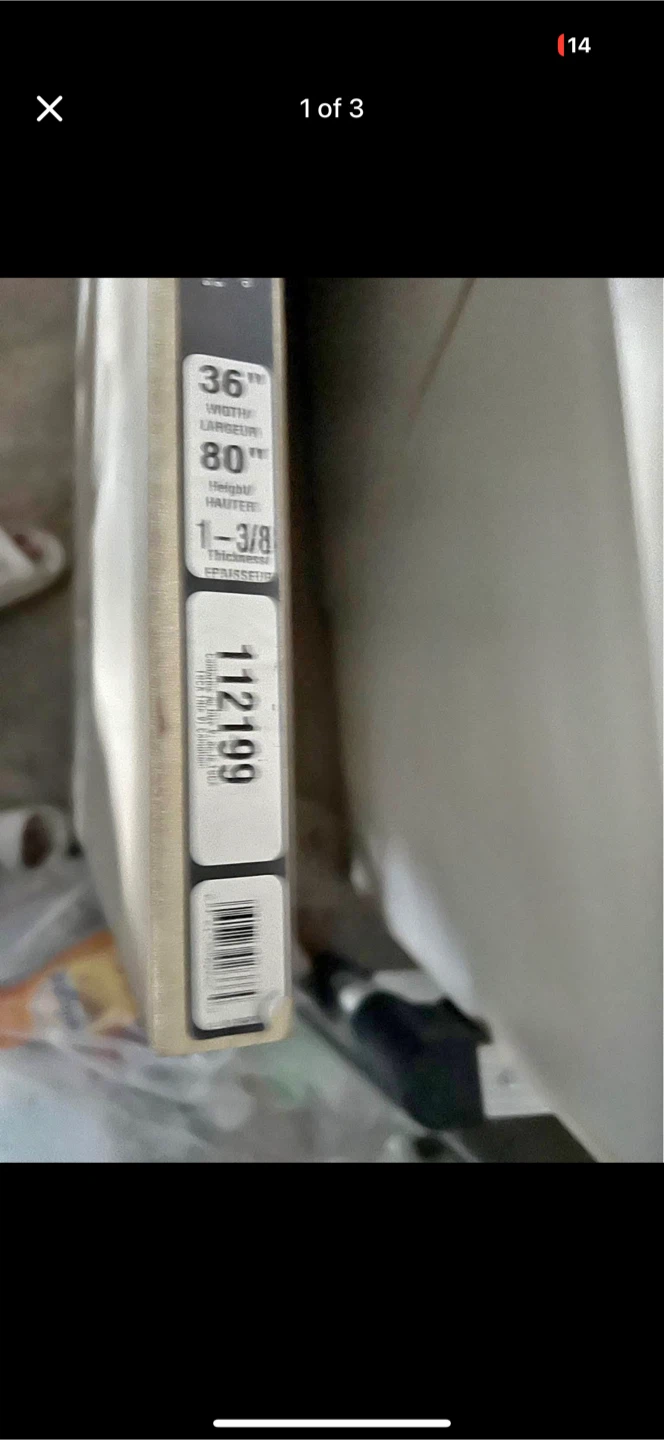 White Interior Door - 36" W x 80" H x 1-3/8" T