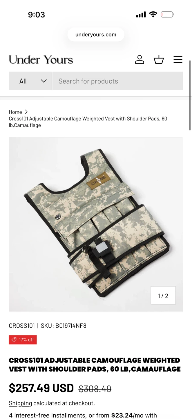 CROSS101 Vest with Shoulder Pads, 60 lb - photo 4