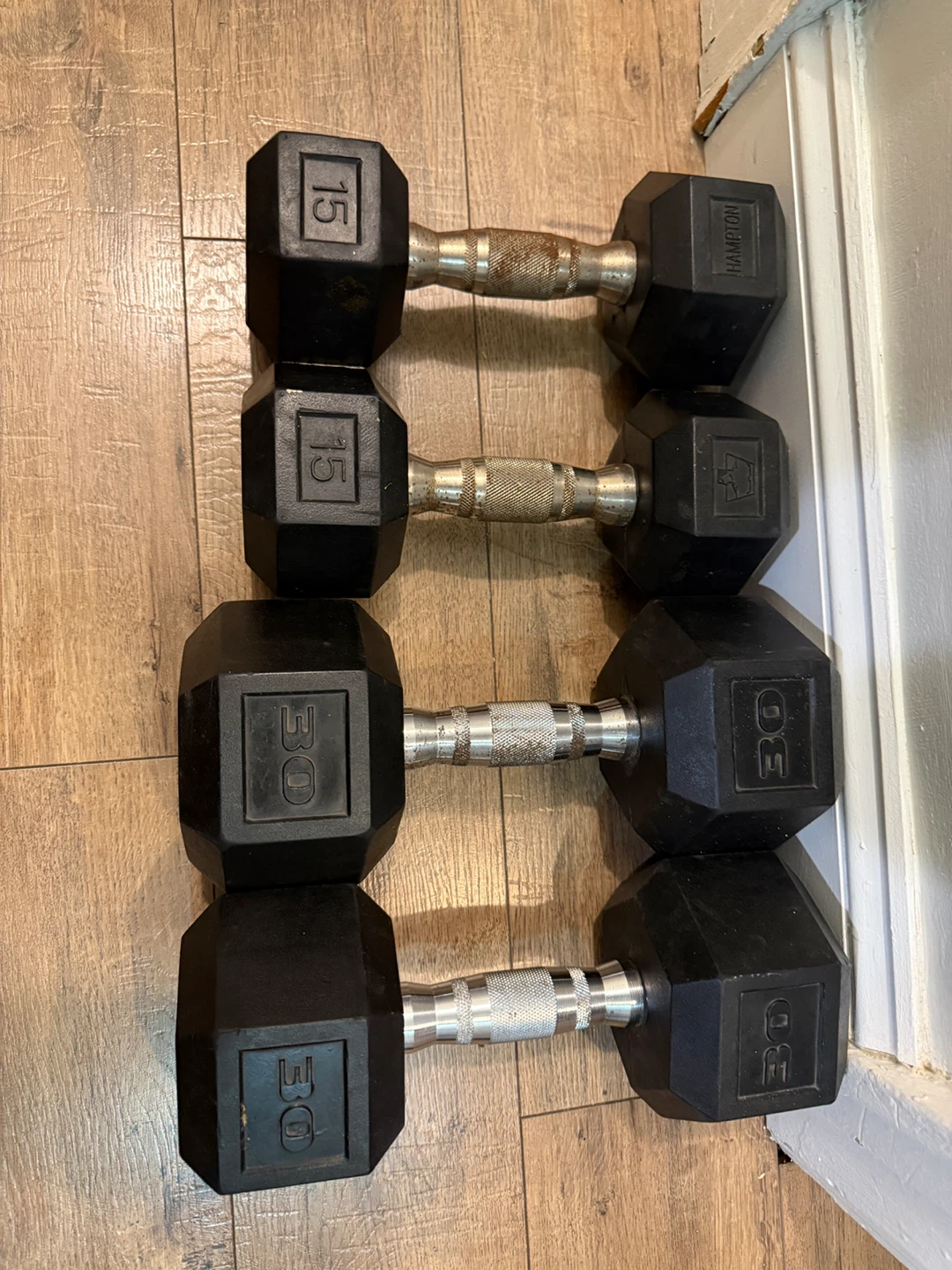 Hampton Hex Dumbbells - 15lb and 30lb pairs