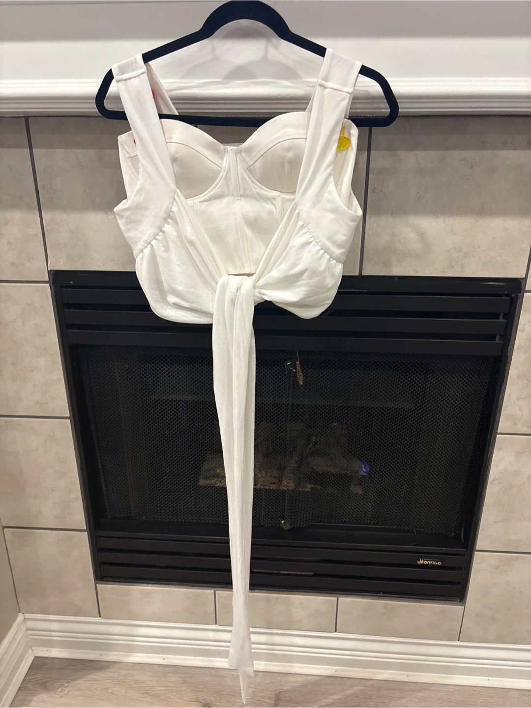 White Corset Top with Tie size L 2 pcs