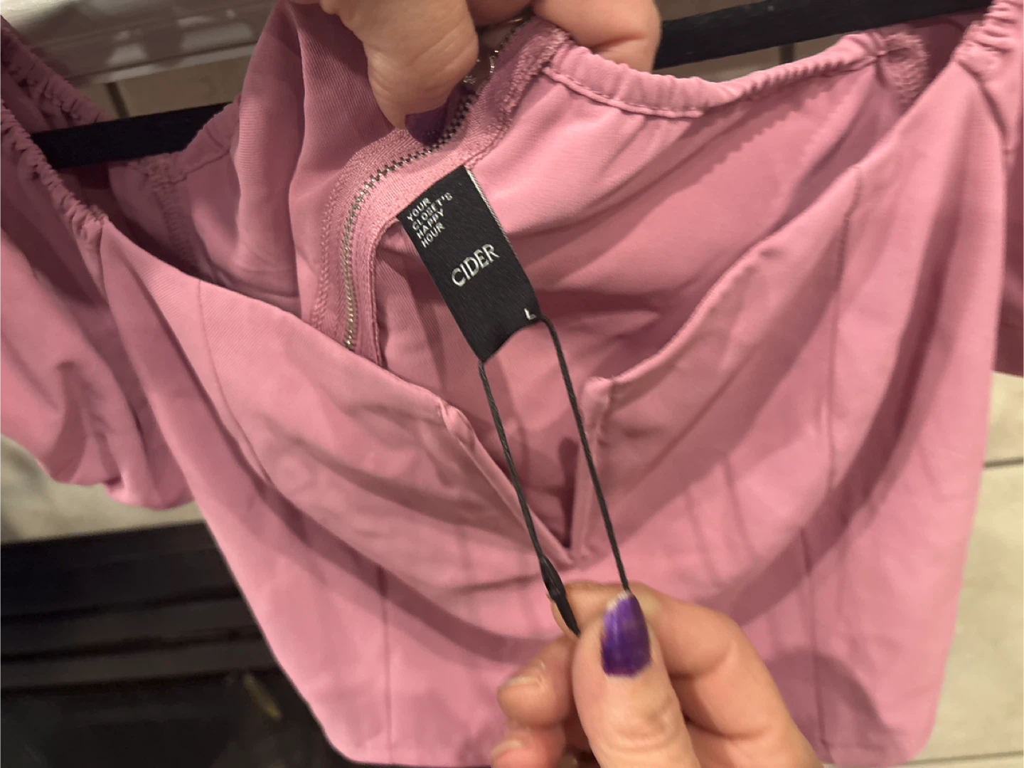 Cider Pink Puff Sleeve Cropped Top Size L - photo 3