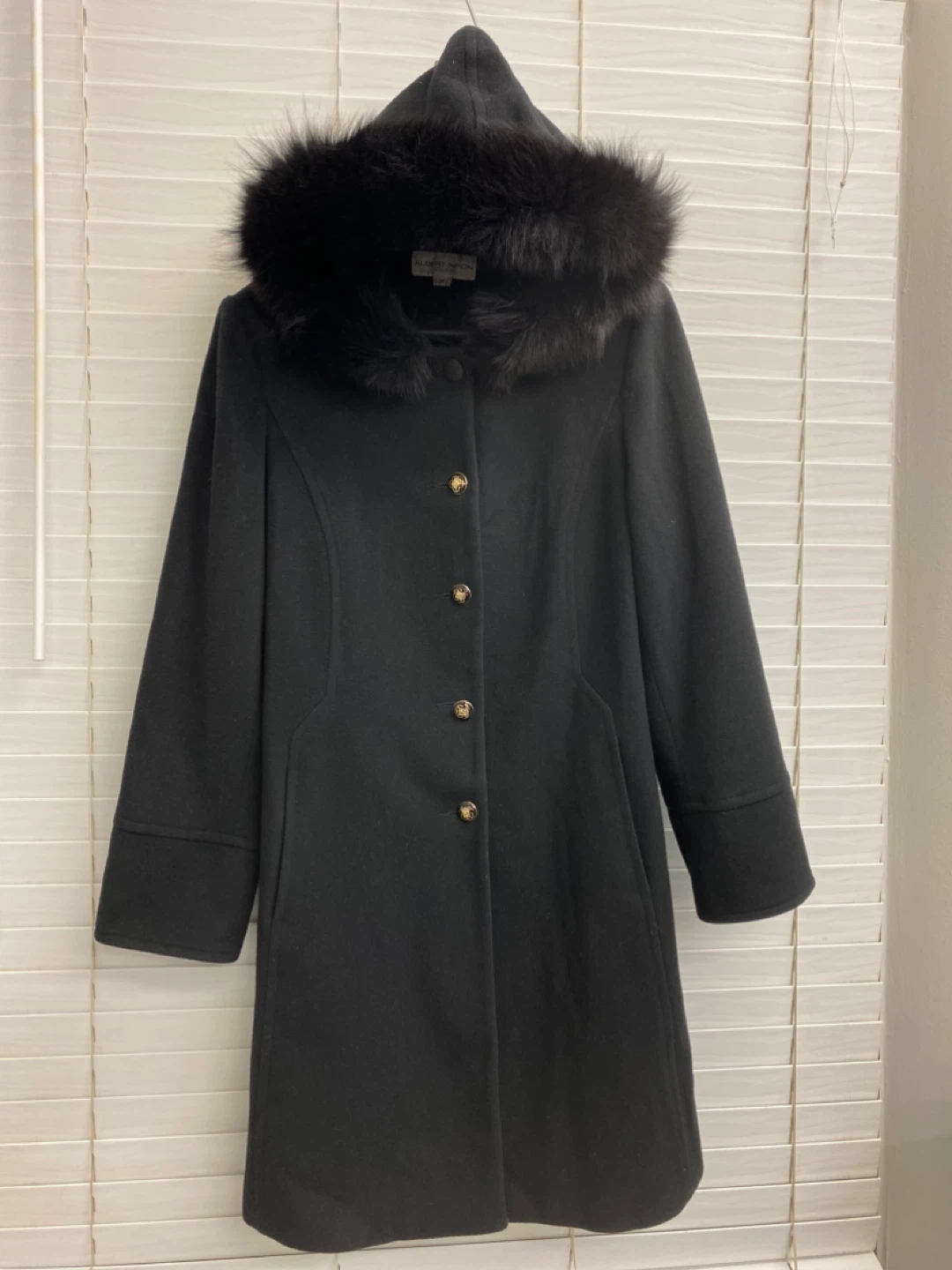 Albert Nipon Studio Women's Black Wool Coat Size 14 - photo 2