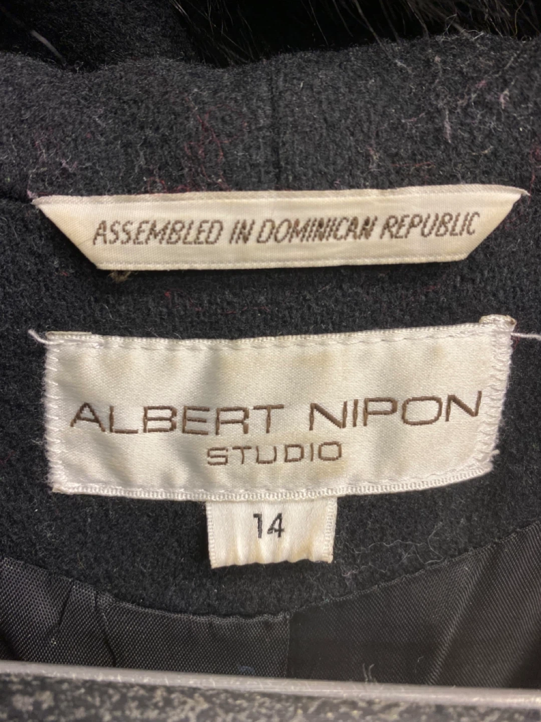 Albert Nipon Studio Women's Black Wool Coat Size 14 - photo 5