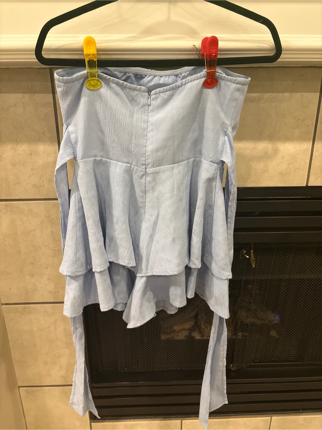 Light Blue Strapless Ruffle Top size medium - photo 3