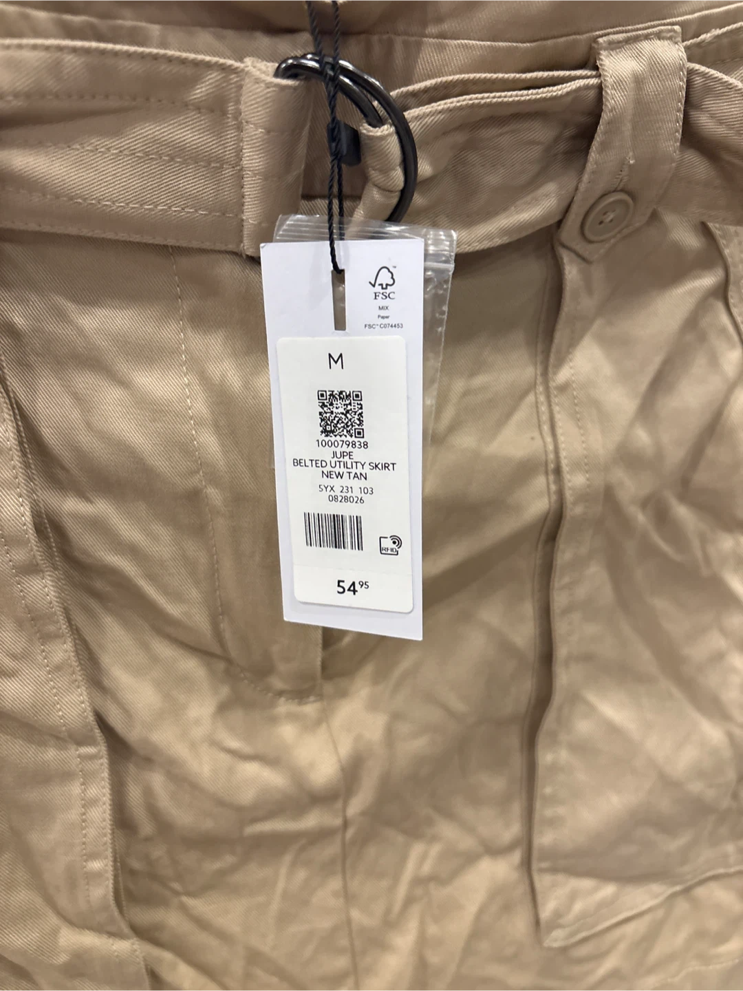 Brand New Dynamite Belted Utility Skirt - Tan - Size M - photo 4