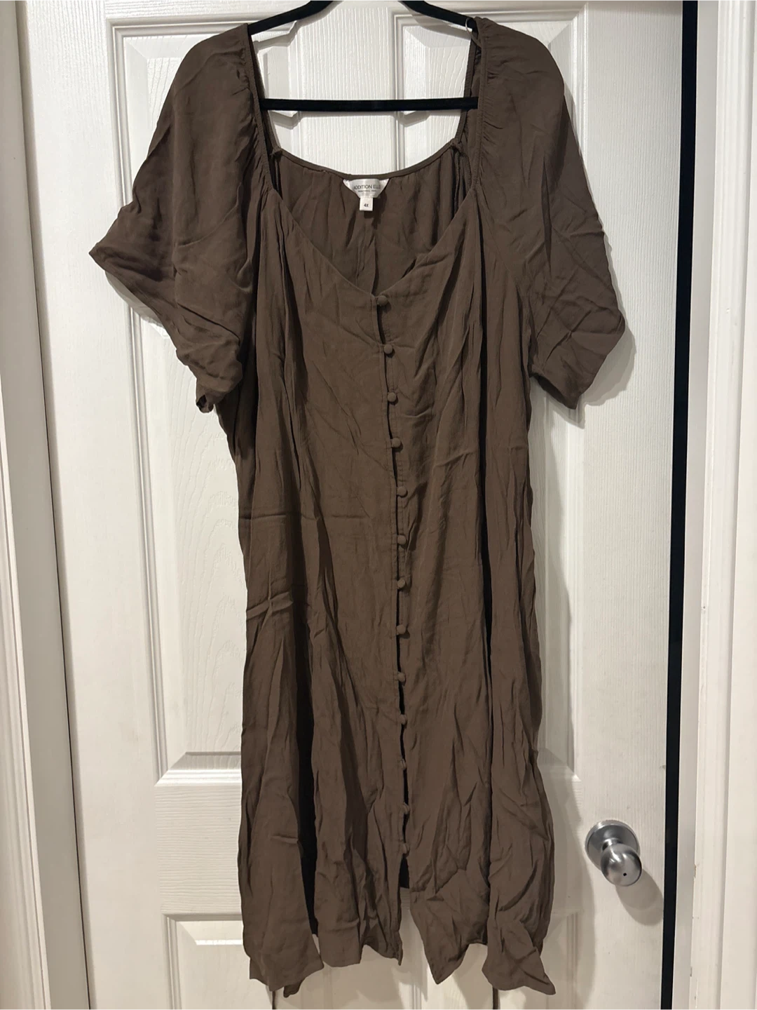 Addition Elle Brown Button-Up Dress - Size 4X
