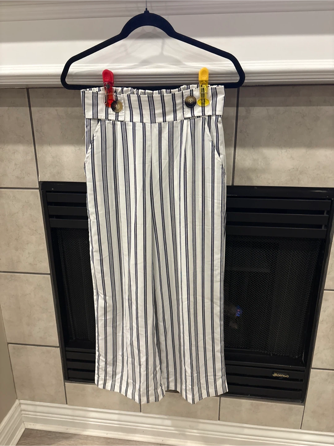 Striped Wide-Leg Pants size small