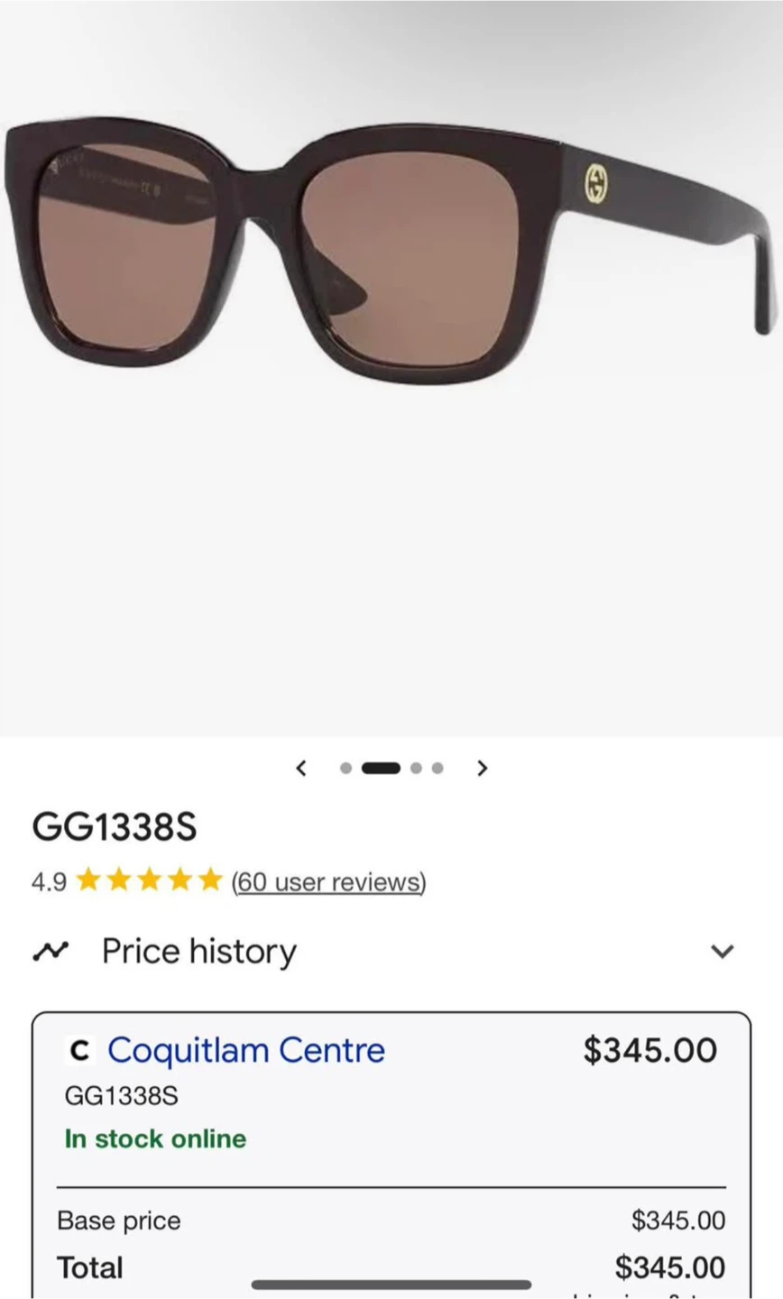 GUCCI GG1338S Burgundy Luxury Sunglasses Brown Lens - photo 3