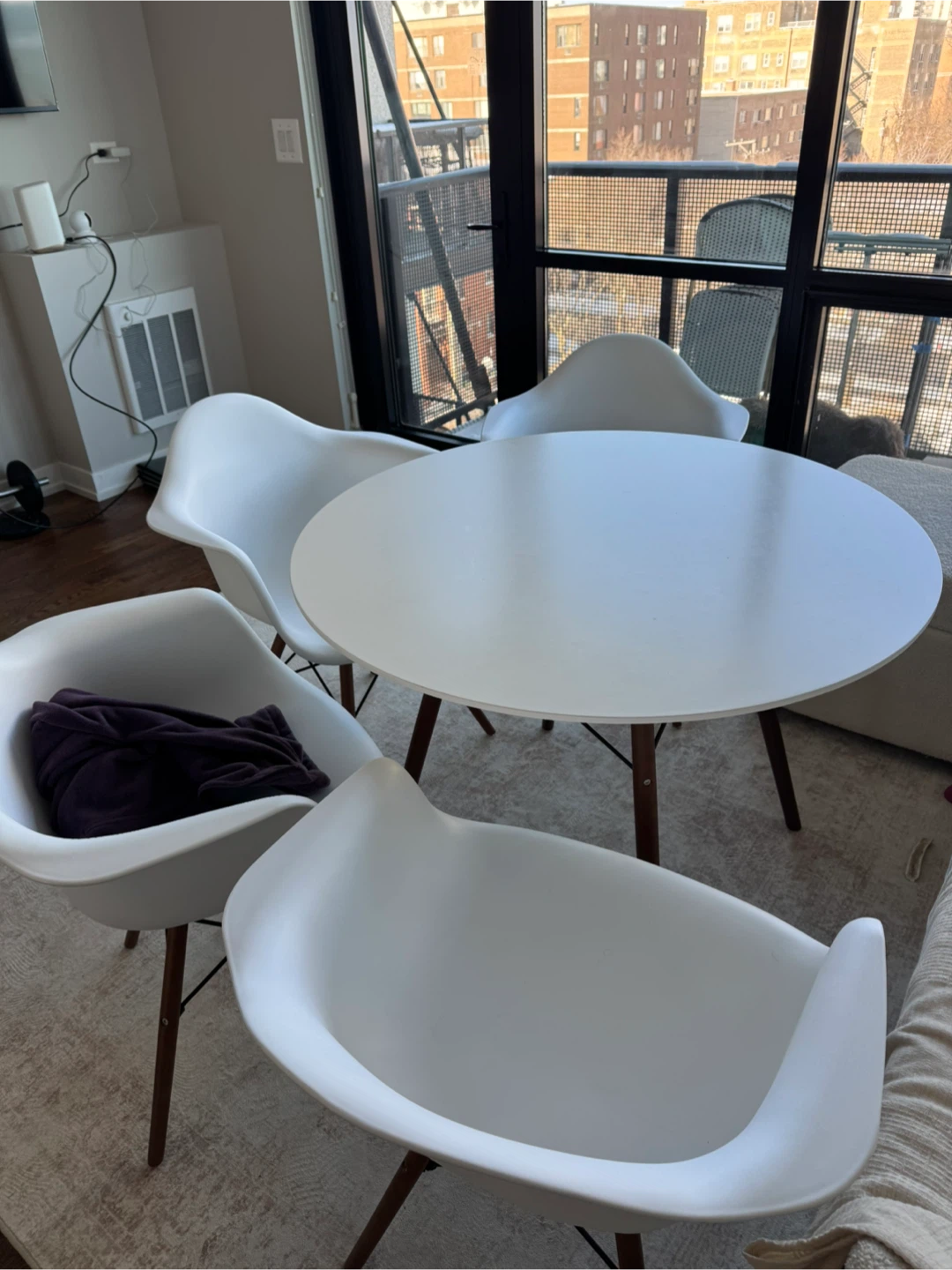 White Round Dining Table
