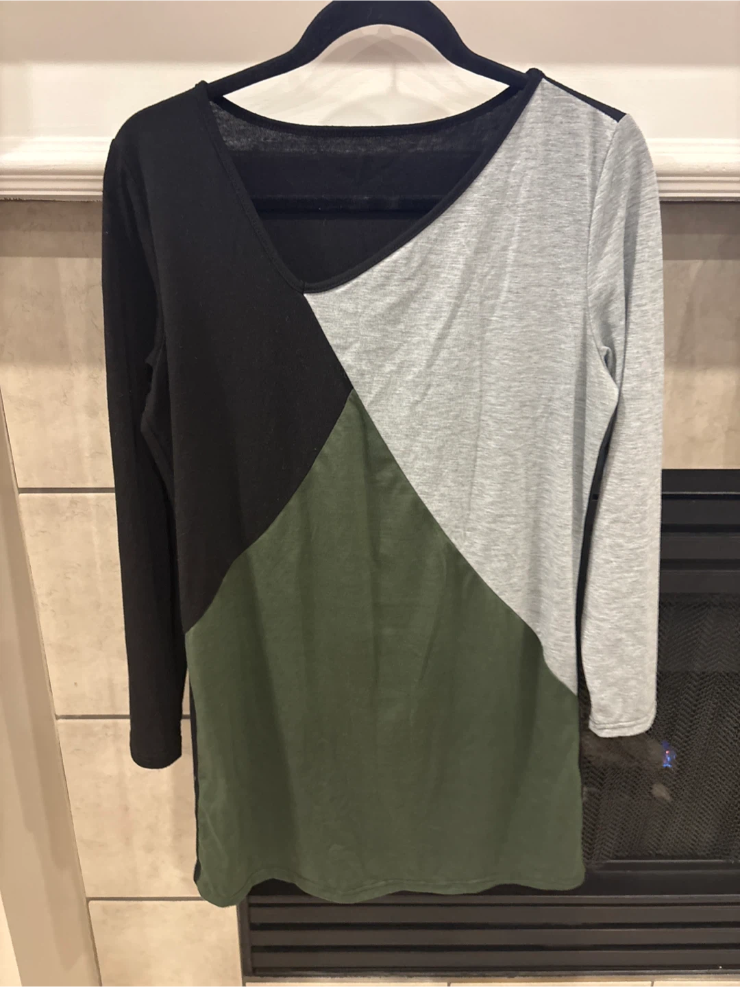 Colour-blocked long-sleeve tunic top - photo 4