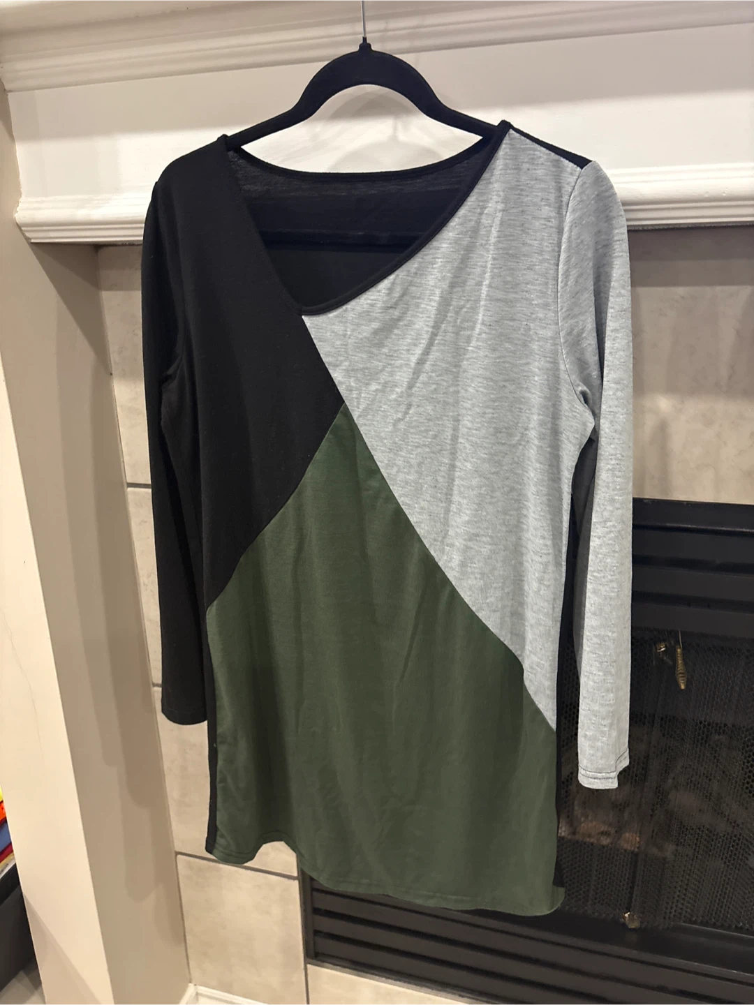 Colour-blocked long-sleeve tunic top - photo 2