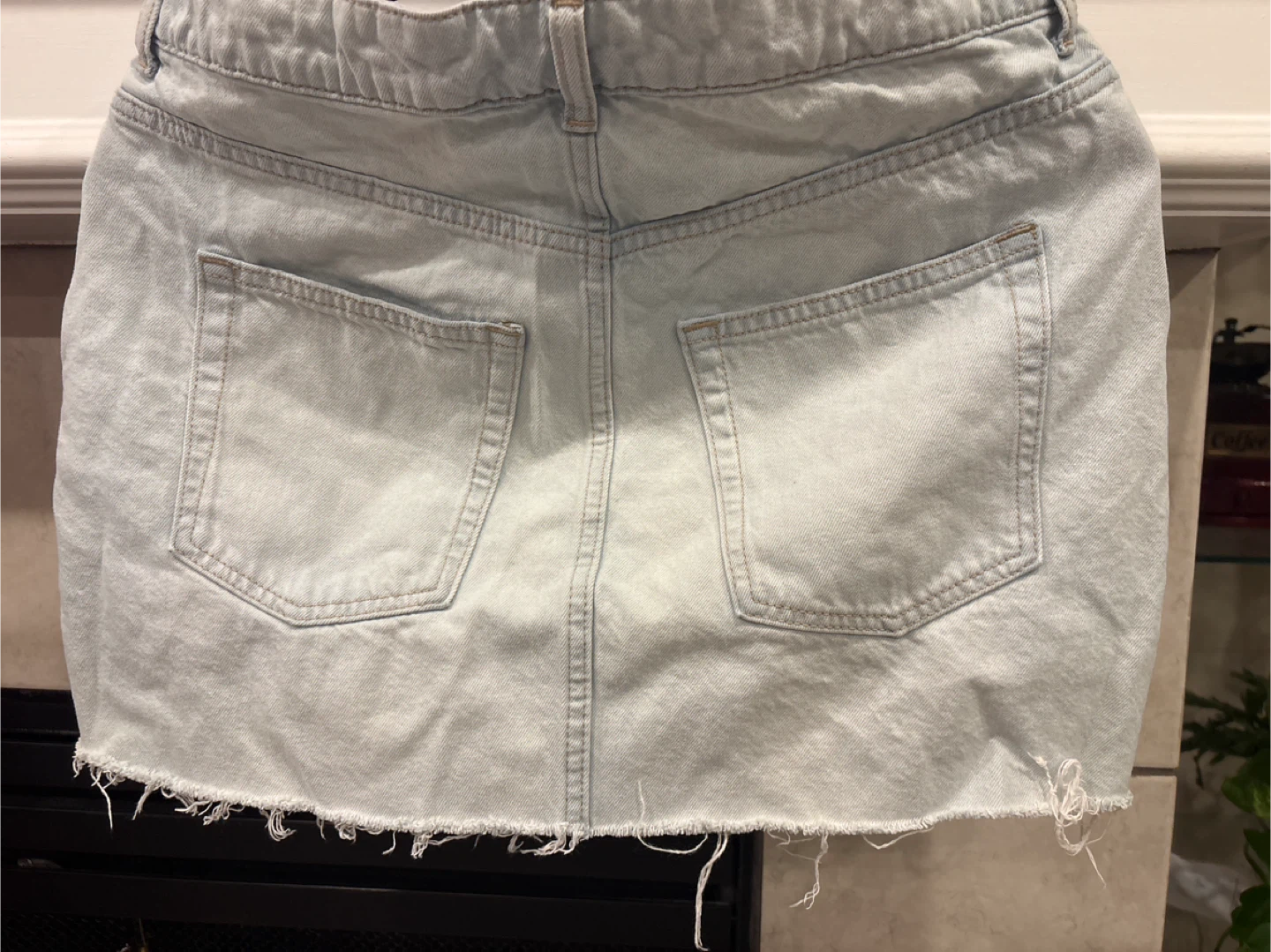 Divided H&M Light Wash Ripped Denim Skirt - photo 4