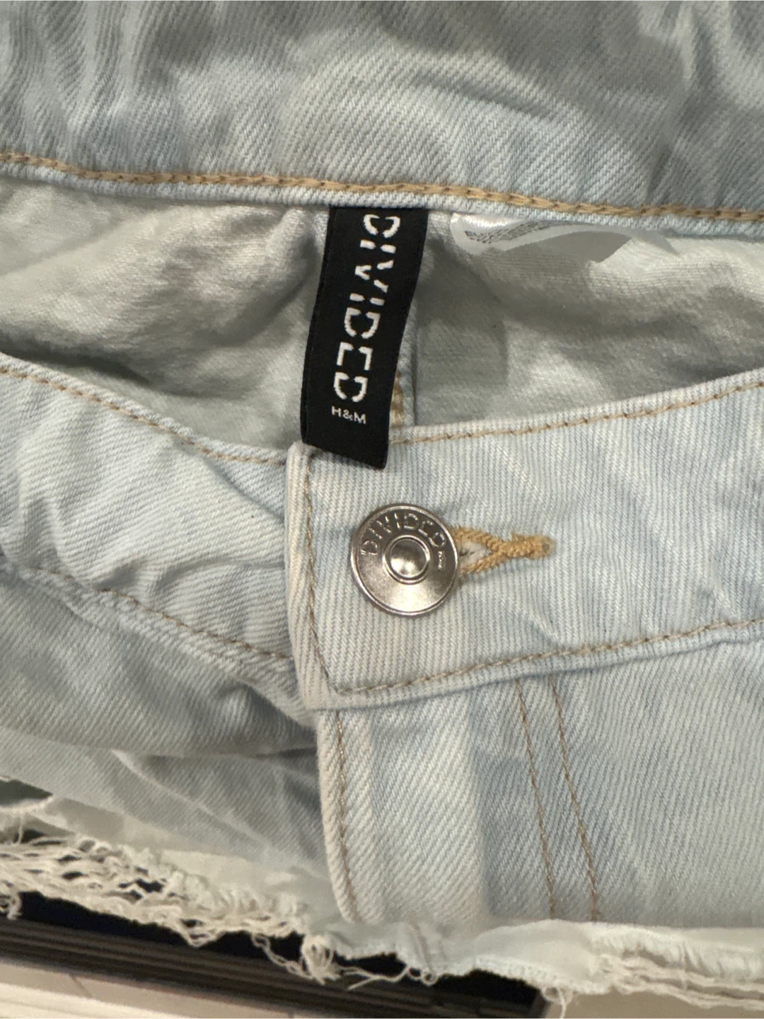 Divided H&M Light Wash Ripped Denim Skirt - photo 2