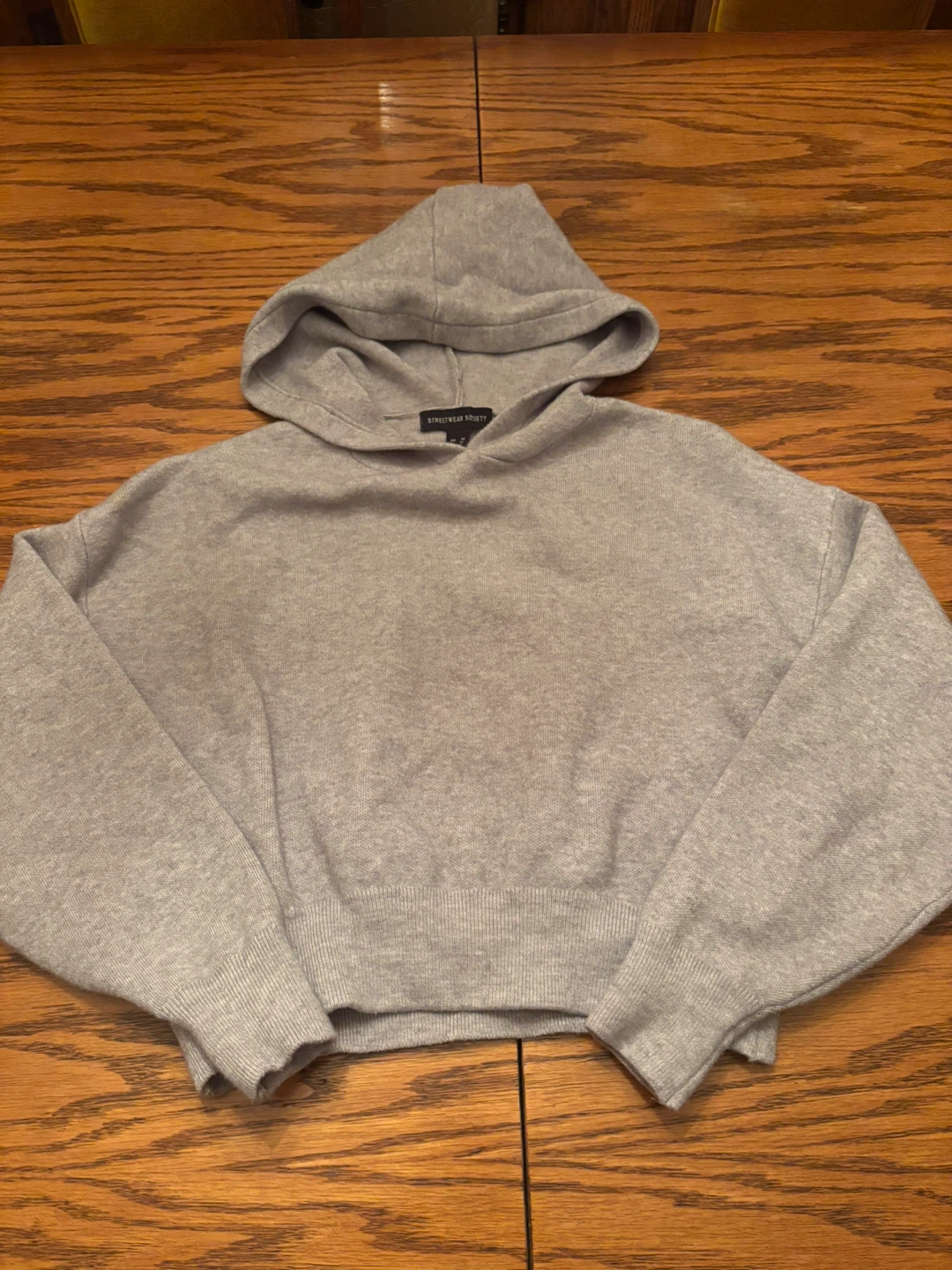 Streetwear Society Grey Cropped Hoodie