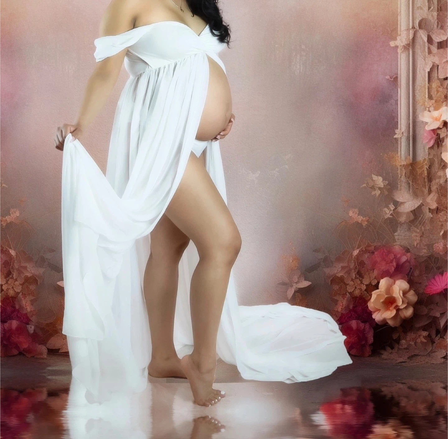 White Maternity Gown