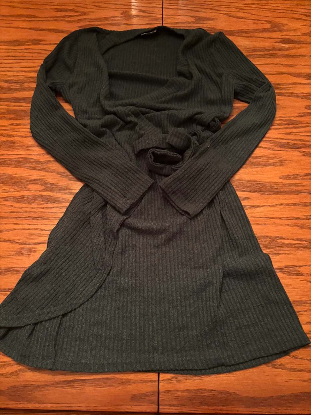 SHEIN Knit Wrap Top - Dark Green