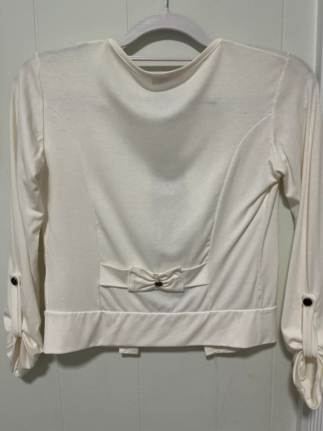 Women's Cream Long Sleeve Bolero Cardigan