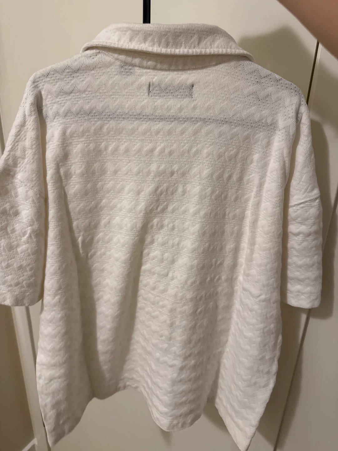 AllSaints White Textured Polo Shirt - Medium - photo 2
