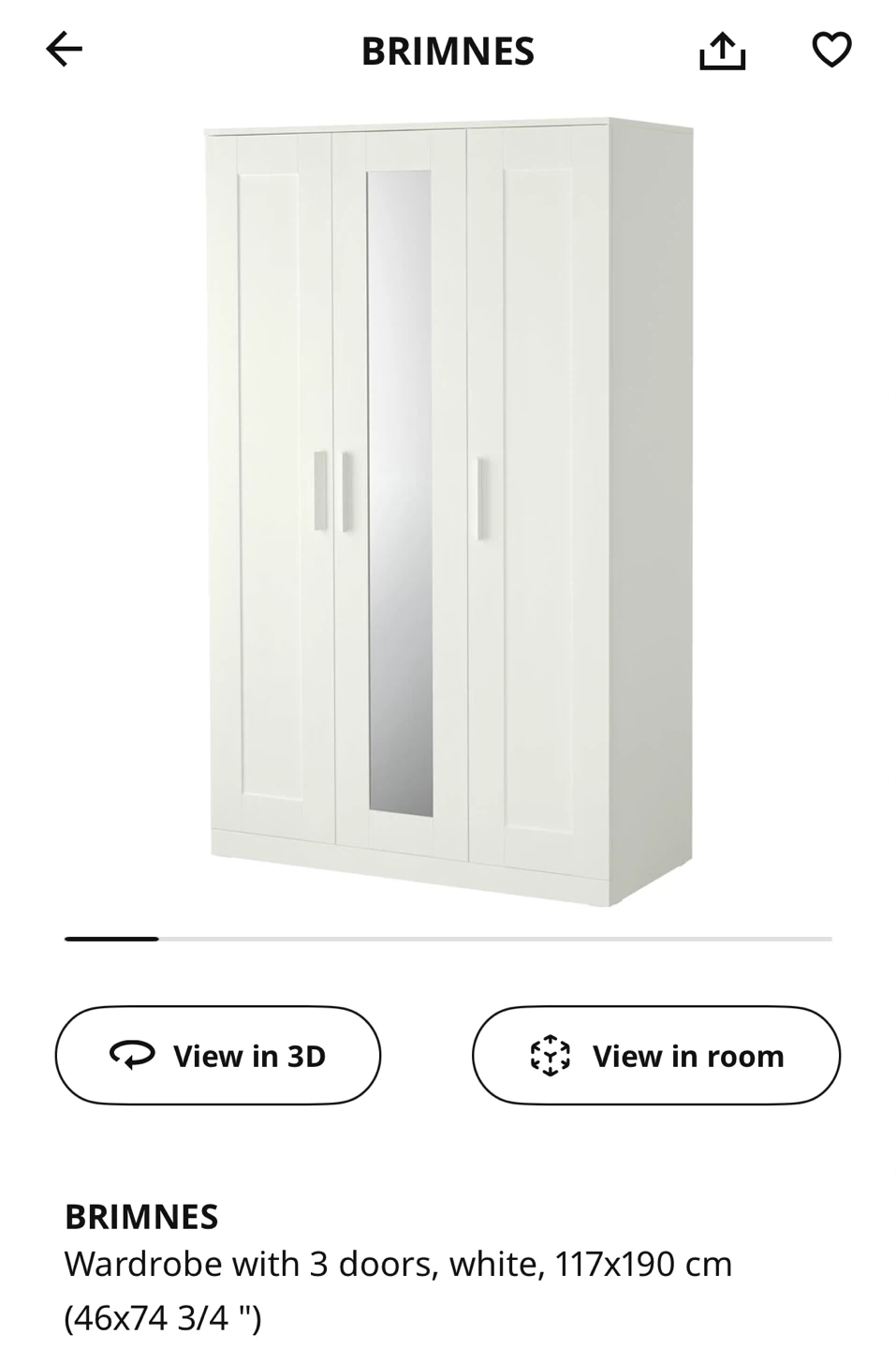 IKEA Brimnes Wardrobe (3 door) - photo 3