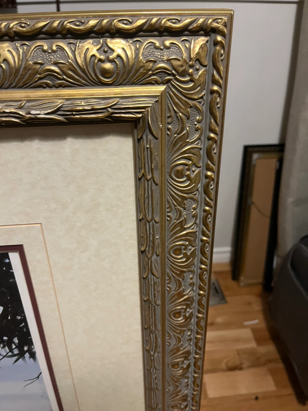 Vintage large Framed Artwork - European Village Scene - photo 3