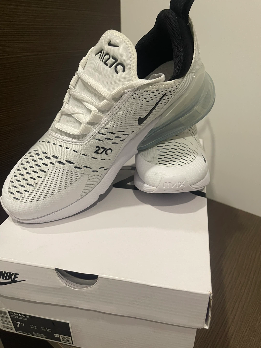 Nike Air Max 270 Women's Running Shoes White Size 7.5 - photo 3