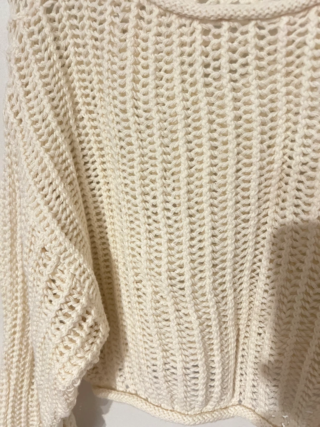 Cream Cropped Knit Sweater - photo 2