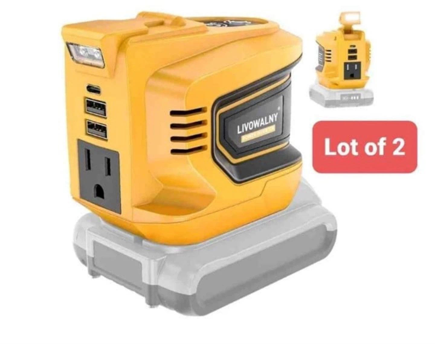 Lot of 2 LIVOVALNY Power Inverters 200w
