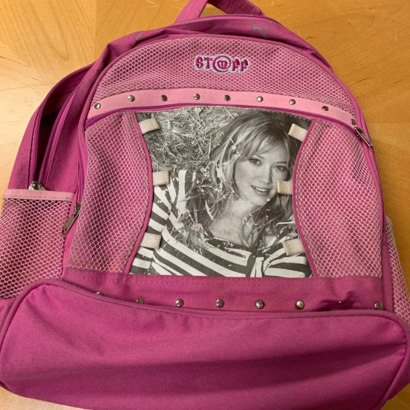 Vintage 2003 stuff by Duff Hilary Duff pink backpack