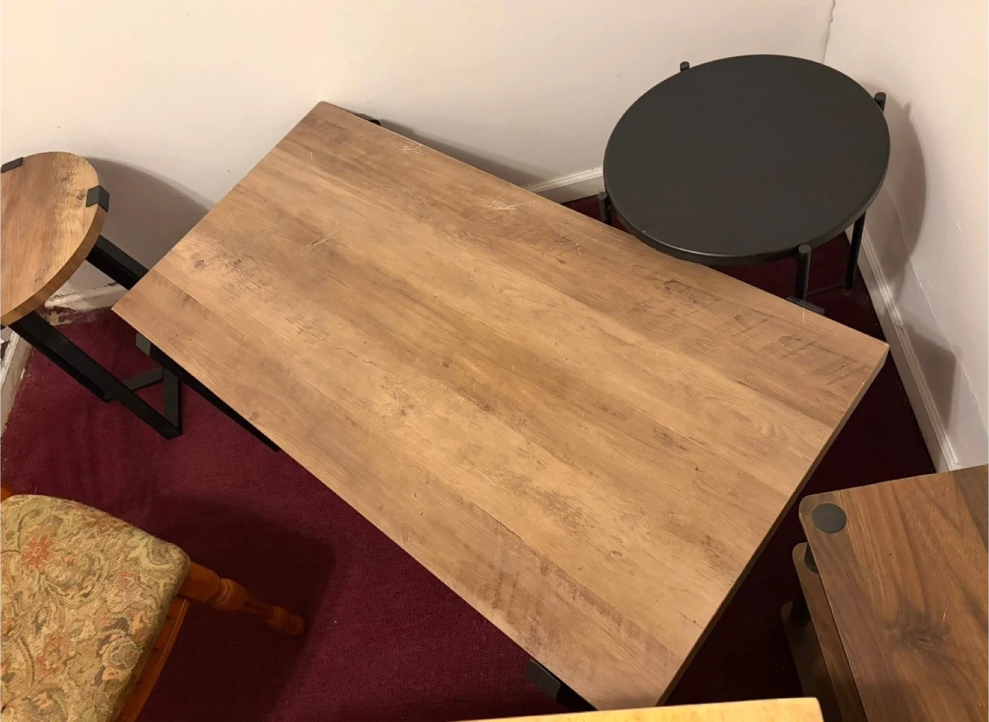 Wood and Metal Coffee Table