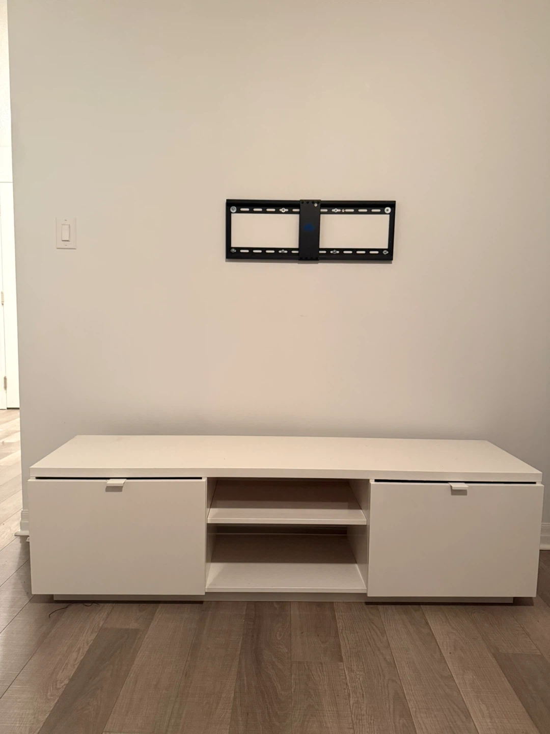 White TV Stand with Storage