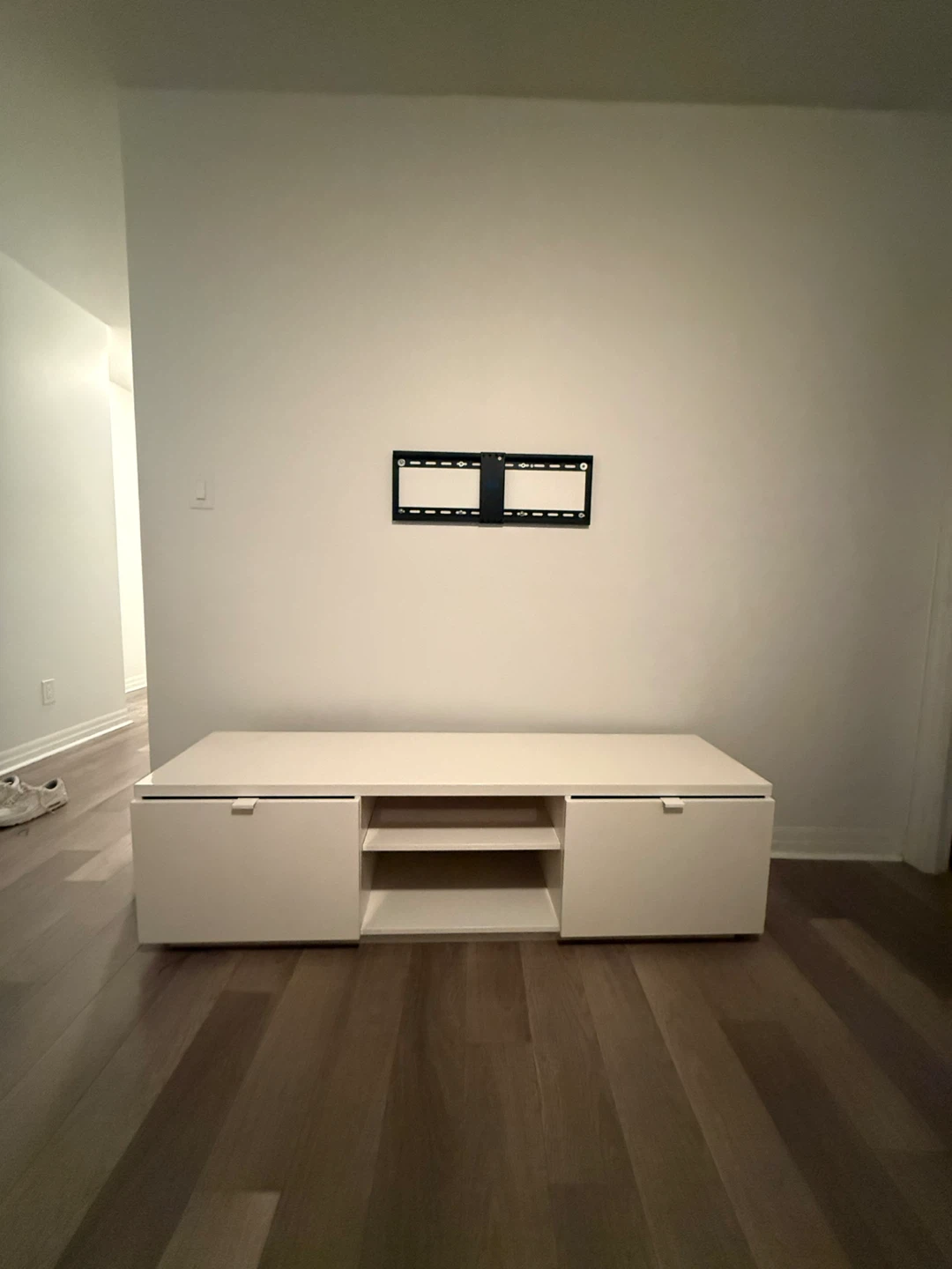 White TV Stand with Storage - photo 2
