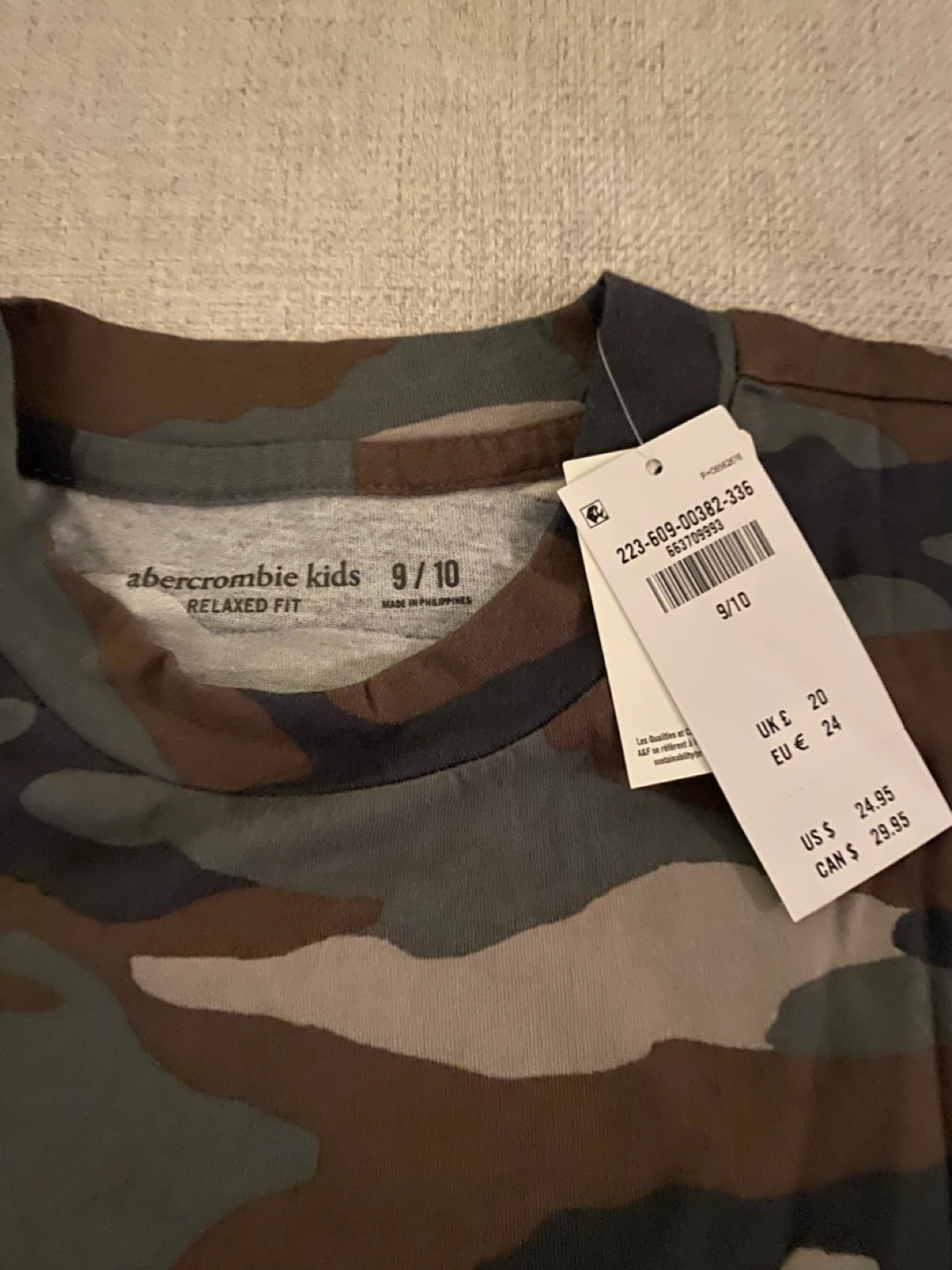 Abercrombie Kids Camo Long Sleeve T-Shirt Size 9/10 - photo 3