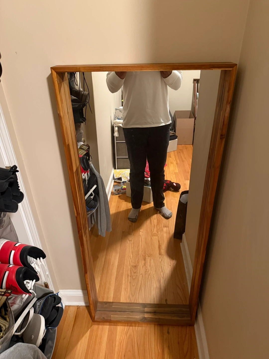 Wooden Framed Full Length Mirror - 59 inches tall