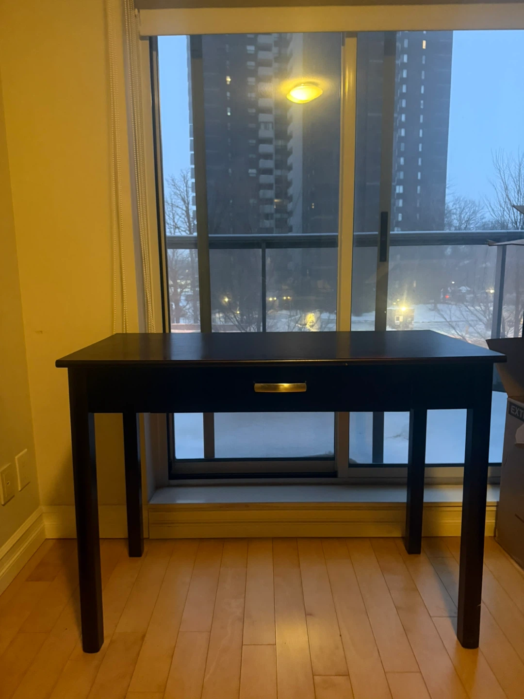 Dark Wood Console Table with Drawer