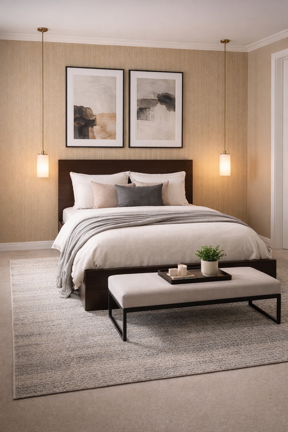 Mobital Queen Storage Bed Frame with Dark Wood Finish