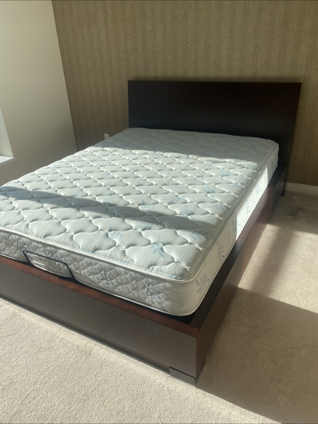 Mobital Queen Storage Bed Frame with Dark Wood Finish - photo 5