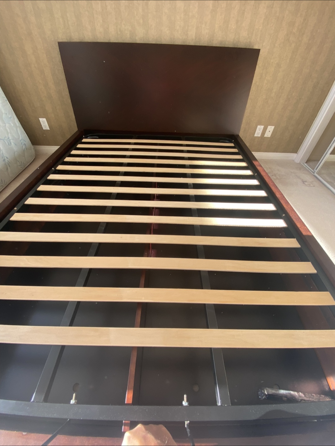 Mobital Queen Storage Bed Frame with Dark Wood Finish - photo 4