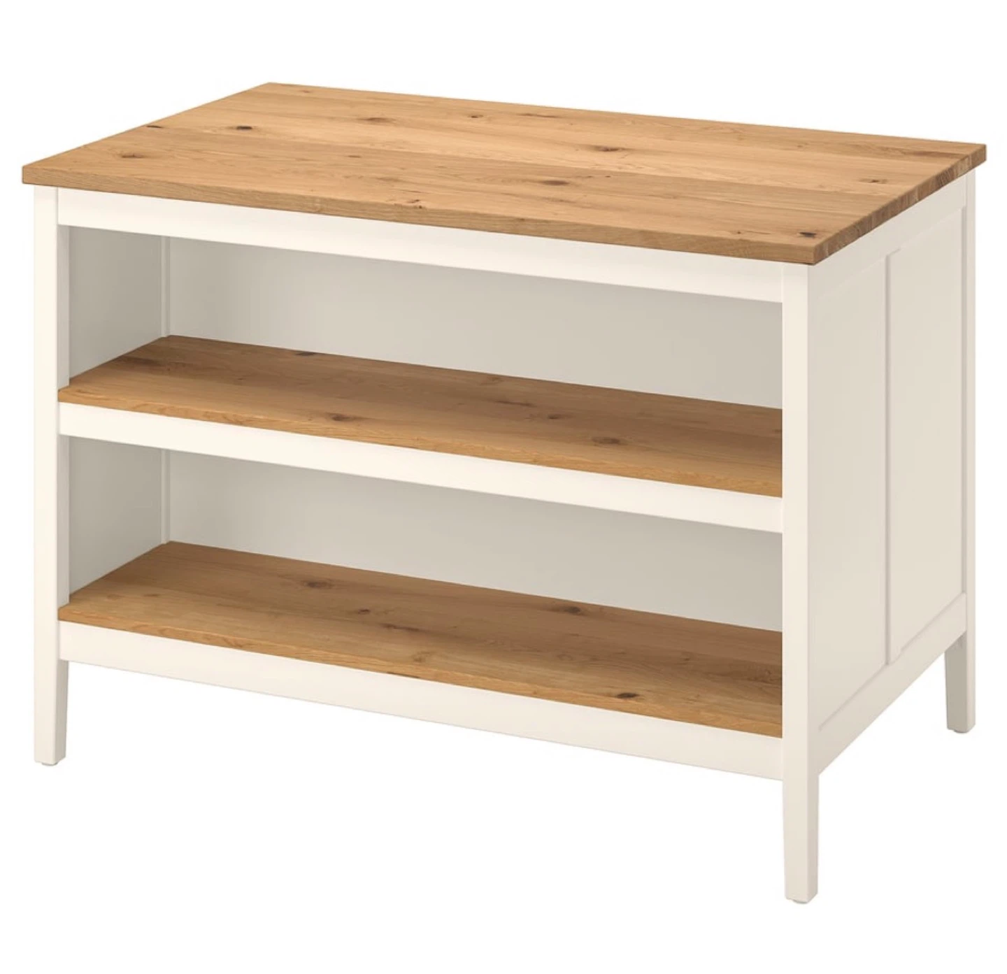 White Kitchen Island with Wood Top