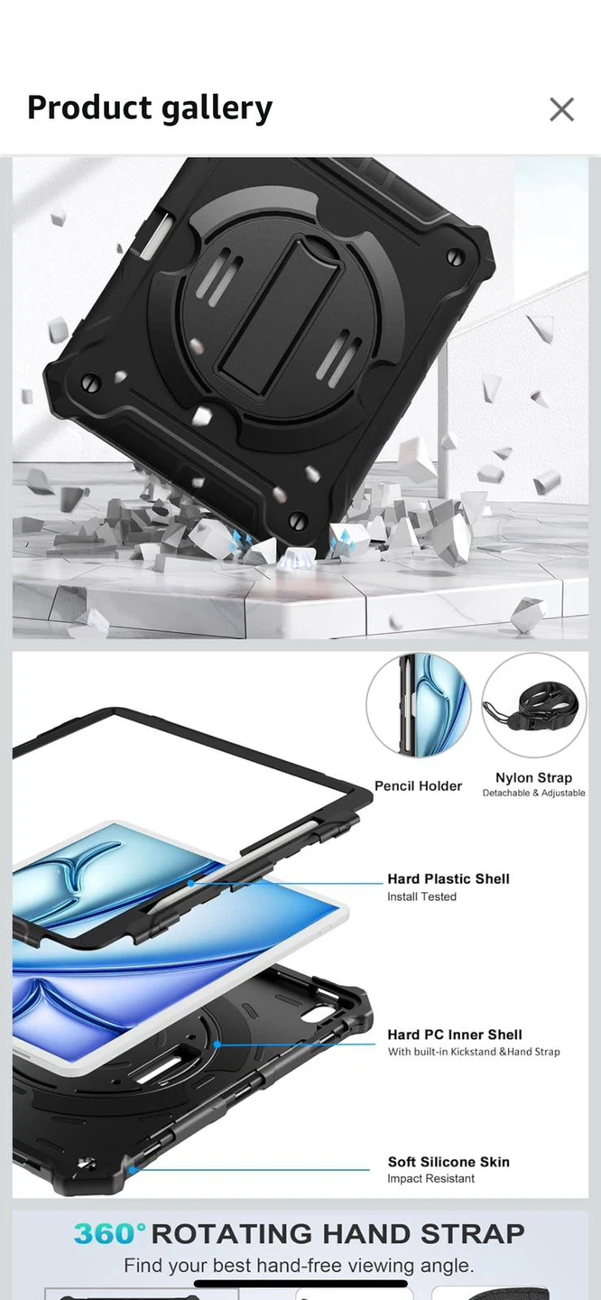iPad Air 13 inch Case with Hand Strap and Kickstand - photo 4