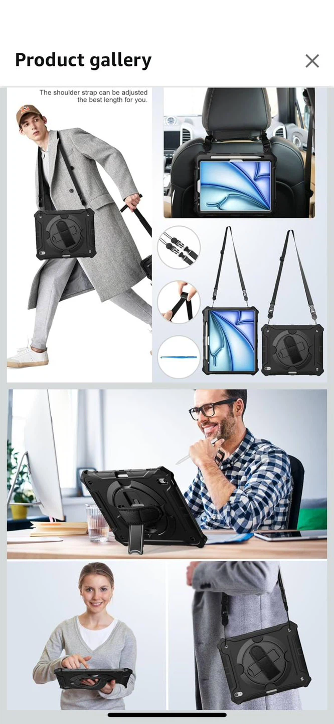 iPad Air 13 inch Case with Hand Strap and Kickstand