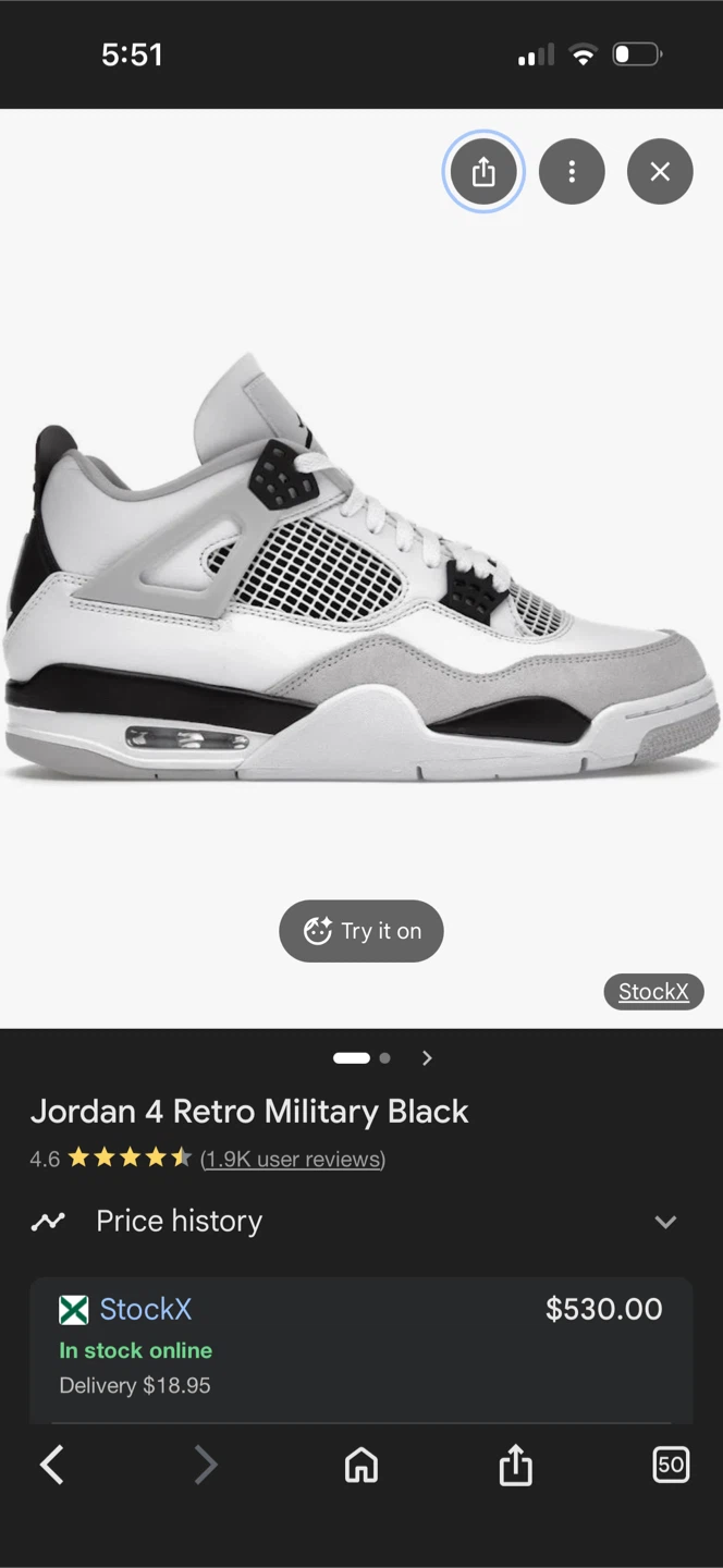 Air Jordan 4 Retro Military Black Shoes