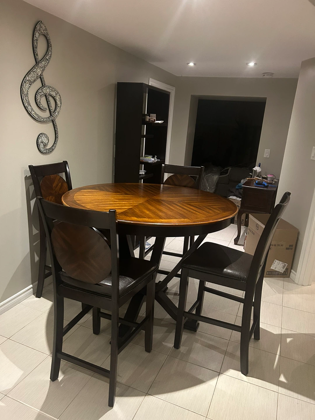 Wooden Dining Table Set with 4 Chairs