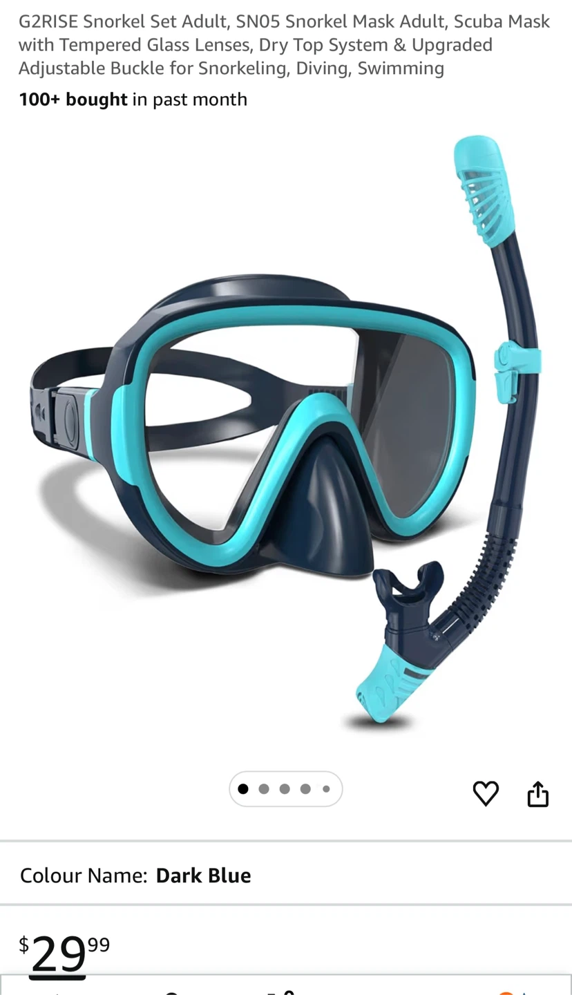 G2RISE SN05 Snorkel Set Adult Dark Blue - photo 2