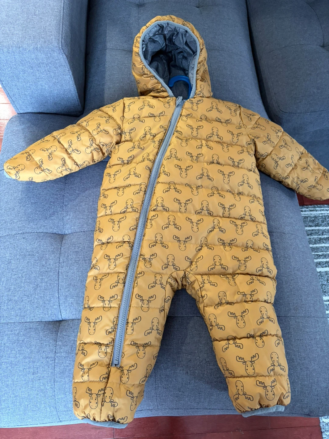 Baby Winter Snowsuit - Yellow Moose Print