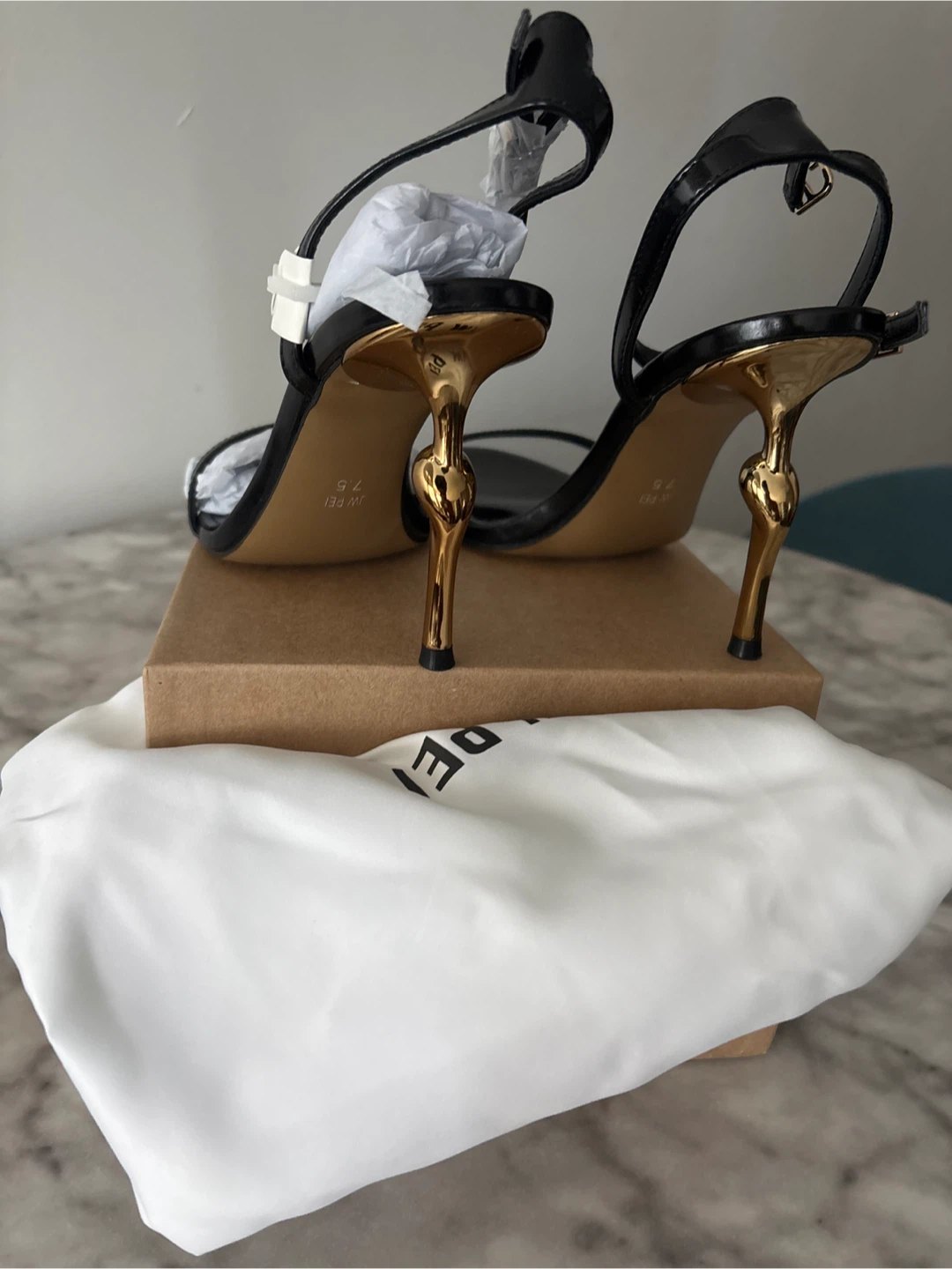 JW PEI Black Patent Leather Ankle Strap Heels - photo 5