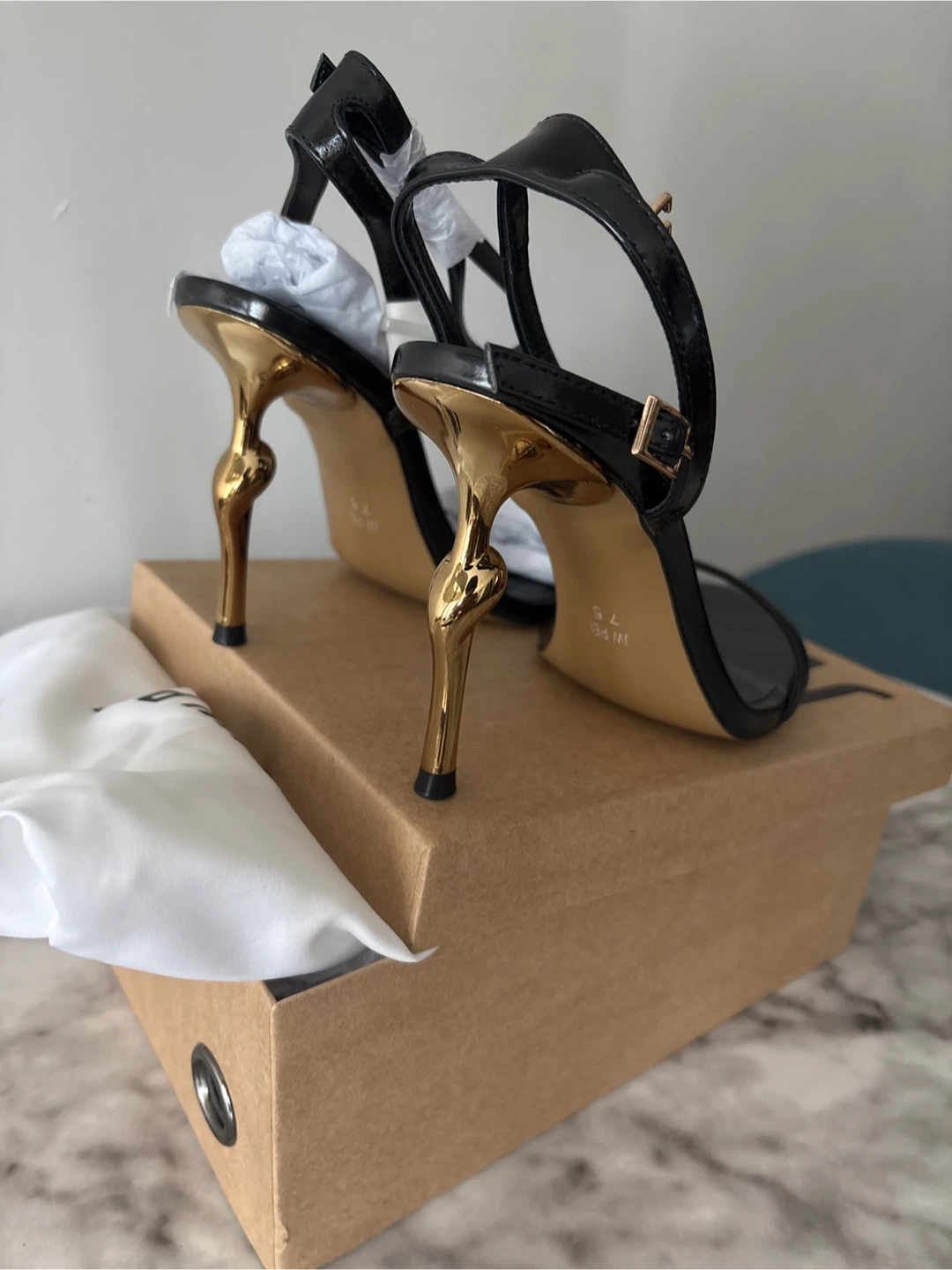 JW PEI Black Patent Leather Ankle Strap Heels - photo 4